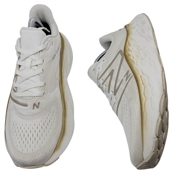 New Balance Fresh Foam X More v4 White Gold Womens 10.5 B Running Shoes - Picture 2 of 12